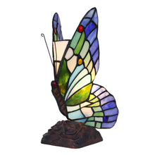 Load image into Gallery viewer, RADIANCE goods Tiffany-Style 1 Light Butterfly Accent Table Lamp 10" Tall