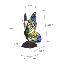 Load image into Gallery viewer, RADIANCE goods Tiffany-Style 1 Light Butterfly Accent Table Lamp 10" Tall