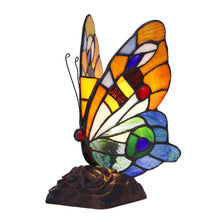 Load image into Gallery viewer, RADIANCE goods Tiffany-Style 1 Light Butterfly Accent Table Lamp 9" Tall