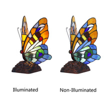 Load image into Gallery viewer, RADIANCE goods Tiffany-Style 1 Light Butterfly Accent Table Lamp 9" Tall