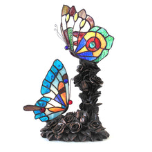 Load image into Gallery viewer, RADIANCE goods Tiffany-Style 2 Light Butterfly Table Lamp 10" Wide