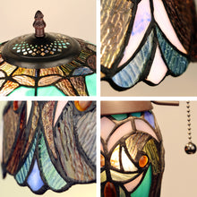 Load image into Gallery viewer, RADIANCE goods Victorian-Style Antique Dark Bronze 3 Light Double Lit Table Lamp 16" Wide