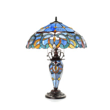 Load image into Gallery viewer, RADIANCE goods Tiffany Style 3 Light Victorian Double lit Table Lamp 18" Shade