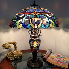 Load image into Gallery viewer, RADIANCE goods Tiffany Style 3 Light Victorian Double lit Table Lamp 18" Shade