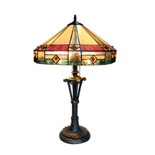Load image into Gallery viewer, RADIANCE goods Tiffany-Style 2 Light Mission Table Lamp 18" Shade