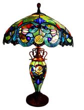 Load image into Gallery viewer, RADIANCE goods Tiffany-Style 3 Light Victorian Double Lit Table Lamp 18" Shade