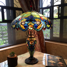 Load image into Gallery viewer, RADIANCE goods Tiffany-Style 3 Light Victorian Double Lit Table Lamp 18" Shade