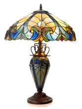 Load image into Gallery viewer, RADIANCE goods Tiffany-Style 3 Light Victorian Double Lit Table Lamp 18" Shade