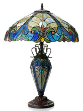 Load image into Gallery viewer, RADIANCE goods Tiffany-Style 3 Light Victorian Double Lit Table Lamp 18" Shade