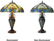 Load image into Gallery viewer, RADIANCE goods Tiffany-Style 3 Light Victorian Double Lit Table Lamp 18" Shade