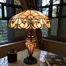 Load image into Gallery viewer, RADIANCE goods Tiffany-Style 3 Light Victorian Double Lit Table Lamp 18" Shade