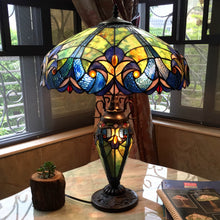 Load image into Gallery viewer, RADIANCE goods Tiffany-Style 3 Light Victorian Double Lit Table Lamp 18" Shade