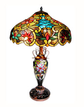 Load image into Gallery viewer, RADIANCE goods Tiffany-Style 3 Light Victorian Double Lit Table Lamp 18" Shade