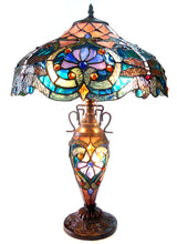 Load image into Gallery viewer, RADIANCE goods Tiffany-Style 3 Light Victorian Double Lit Table Lamp 17" Shade