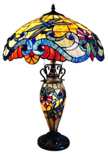 Load image into Gallery viewer, RADIANCE goods Tiffany Style 3 Light Dragonfly Double Lit Table Lamp 18" Shade