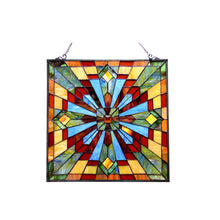 Load image into Gallery viewer, RADIANCE goods Mission Stained Glass Window Panel 24"x24"