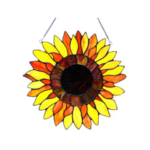 Load image into Gallery viewer, RADIANCE goods Sunflower Stained Glass Window Panel 16"x16"