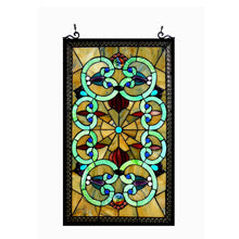 Load image into Gallery viewer, RADIANCE goods Victorian Stained Glass Window Panel 17"x28"