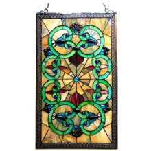 Load image into Gallery viewer, RADIANCE goods Victorian Stained Glass Window Panel 17"x28"