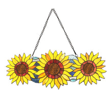Load image into Gallery viewer, RADIANCE goods Floral-Style Stained Glass Window Panel 22" Wide