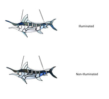 Load image into Gallery viewer, RADIANCE goods Swordfish-Style Stained Glass Window Panel 16" Wide