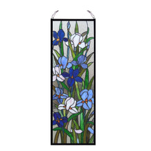 Load image into Gallery viewer, RADIANCE goods Iris Stained Glass Window Panel 11.5"x31.5"