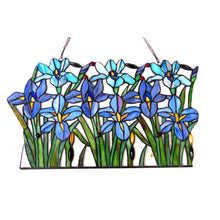 Load image into Gallery viewer, RADIANCE goods Iris Stained Glass Window Panel 24"x15"