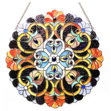 Load image into Gallery viewer, RADIANCE goods Victorian Stained Glass Window Panel 21"x21"