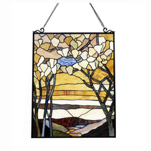 Load image into Gallery viewer, RADIANCE goods Floral-Style Stained Glass Window Panel 25" Height