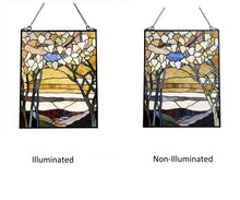 Load image into Gallery viewer, RADIANCE goods Floral-Style Stained Glass Window Panel 25" Height