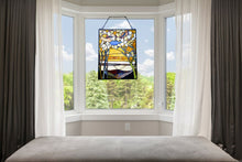 Load image into Gallery viewer, RADIANCE goods Floral-Style Stained Glass Window Panel 25" Height