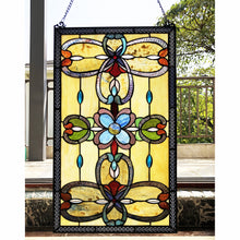 Load image into Gallery viewer, RADIANCE goods Victorian Stained Glass Window Panel 26"x15"