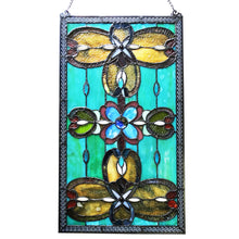 Load image into Gallery viewer, RADIANCE goods Victorian Stained Glass Window Panel 26"x15"
