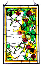 Load image into Gallery viewer, RADIANCE goods Hummingbirds Stained Glass Window Panel 20"x32"