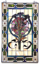 Load image into Gallery viewer, RADIANCE goods Tulips Stained Glass Window Panel 20"x32"