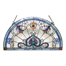 Load image into Gallery viewer, RADIANCE goods Victorian Stained Glass Window Panel 24"x13"