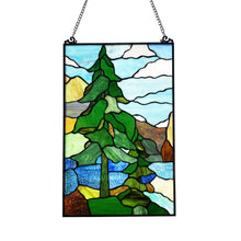 Load image into Gallery viewer, RADIANCE goods Landscape-Style Stained Glass Window Panel 20" Tall