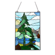 Load image into Gallery viewer, RADIANCE goods Landscape-Style Stained Glass Window Panel 20" Tall