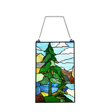 Load image into Gallery viewer, RADIANCE goods Landscape-Style Stained Glass Window Panel 20" Tall