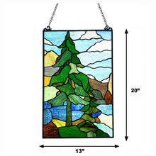 Load image into Gallery viewer, RADIANCE goods Landscape-Style Stained Glass Window Panel 20" Tall