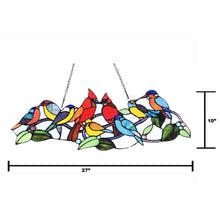 Load image into Gallery viewer, RADIANCE goods Animal Stained Glass Window Panel 10"x27"