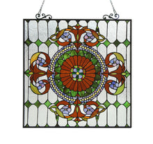 Load image into Gallery viewer, RADIANCE goods Victorian Stained Glass Window Panel 25"x25"