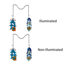 Load image into Gallery viewer, RADIANCE goods Double Feather Tiffany-Style Stained Glass Window Panels 7" Tall