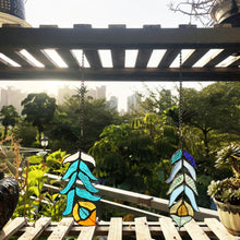 Load image into Gallery viewer, RADIANCE goods Double Feather Tiffany-Style Stained Glass Window Panels 7" Tall