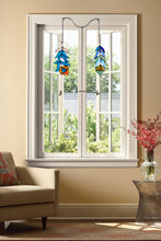 Load image into Gallery viewer, RADIANCE goods Double Feather Tiffany-Style Stained Glass Window Panels 7" Tall