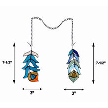 Load image into Gallery viewer, RADIANCE goods Double Feather Tiffany-Style Stained Glass Window Panels 7" Tall