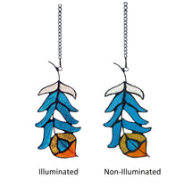 Load image into Gallery viewer, RADIANCE goods Feather Tiffany-Style Stained Glass Window Panel 7" Tall