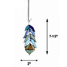 Load image into Gallery viewer, RADIANCE goods Feather Tiffany-Style Stained Glass Window Panel 7" Tall