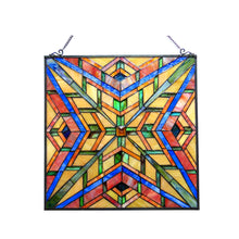 Load image into Gallery viewer, RADIANCE goods Mission Stained Glass Window Panel 24"x24"