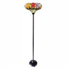 Load image into Gallery viewer, RADIANCE goods Floral 1 Light Torchiere Floor Lamp 15" Shade